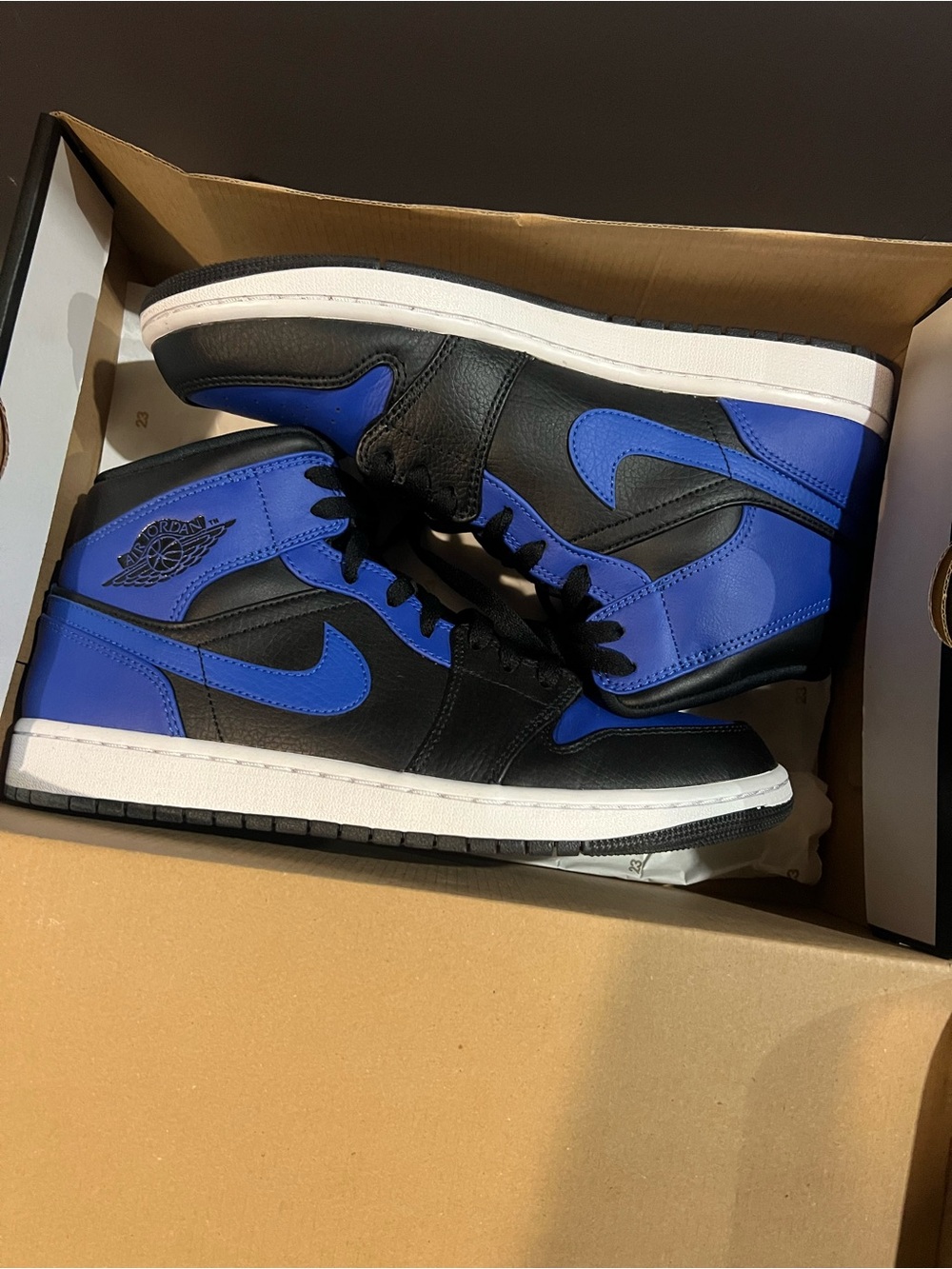 Jordan Men's Air Jordan 1 Mid Black Royal Blue